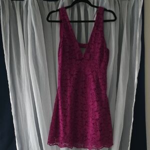 Zara Magenta Lace Dress